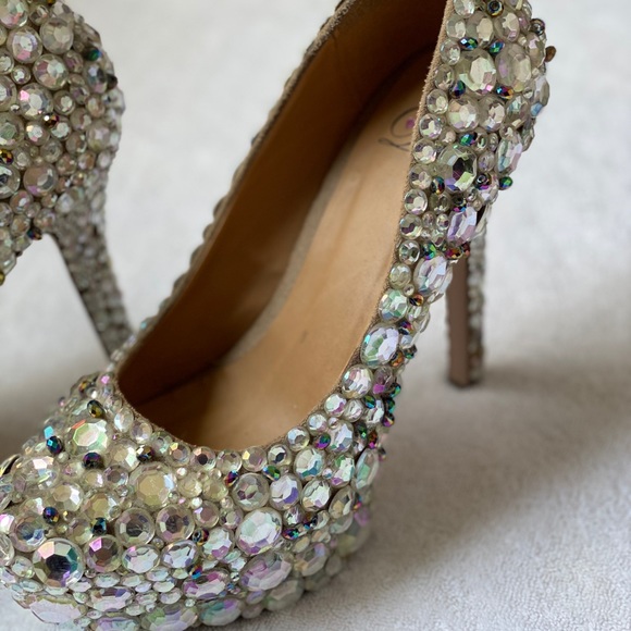Beaded handmade  Crystal Handmade Heel Pumps - Picture 7 of 8